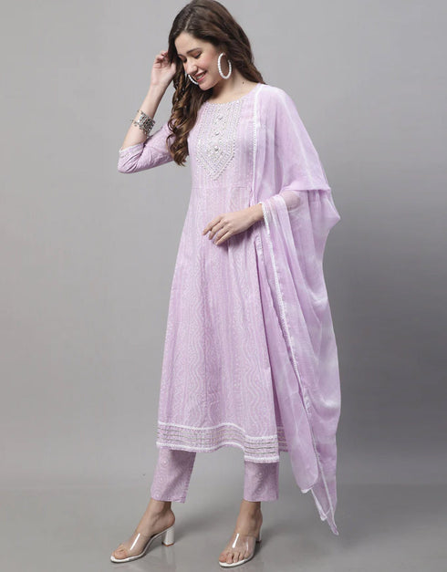 trendy light purple pure cambric cotton trendy fashioner readymade suit collection with light purple pure cambric cotton rt8969-185050 Close-up View